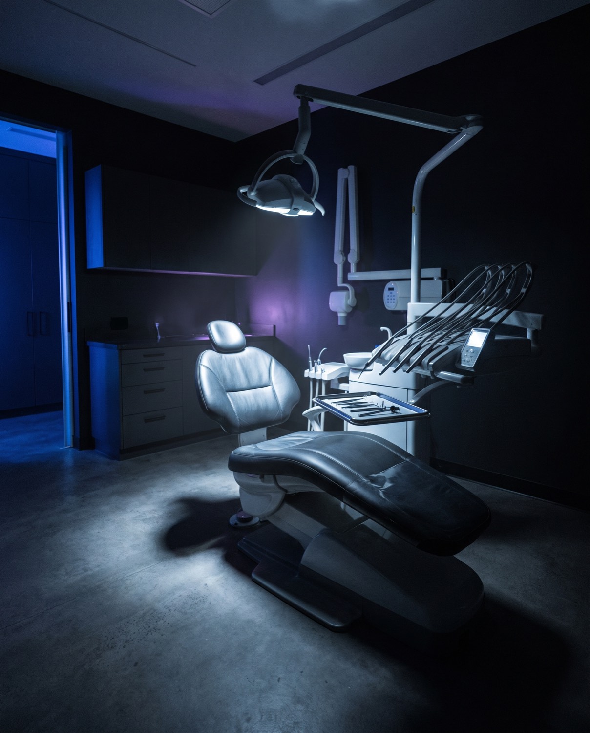 A quiet clinic reception after hours