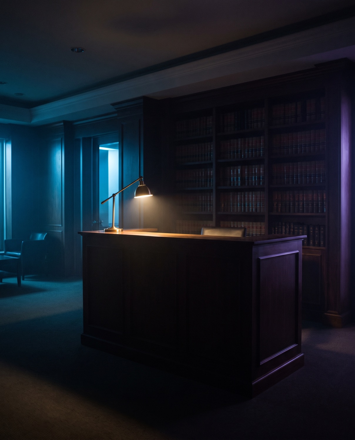 An office desk with the phone ringing unanswered
